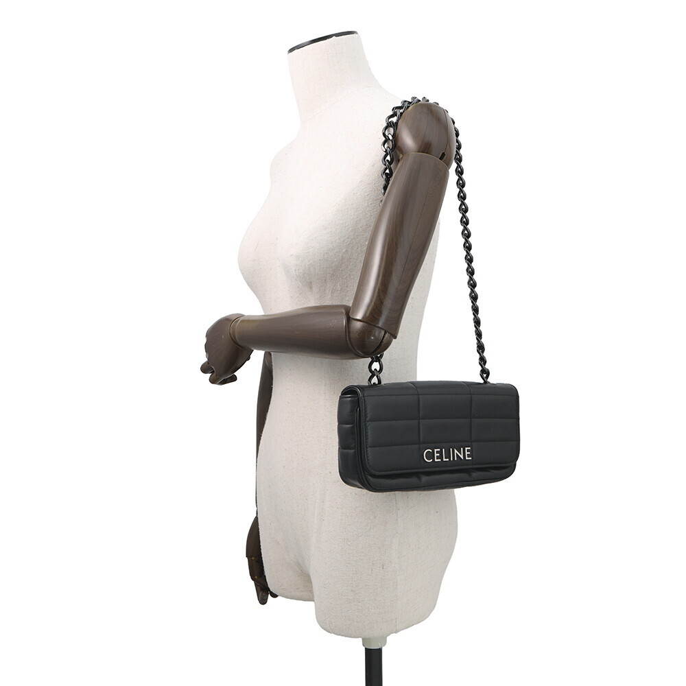 Celine Chain Shoulder Bag Monochrome Black One - Picture 4 of 12